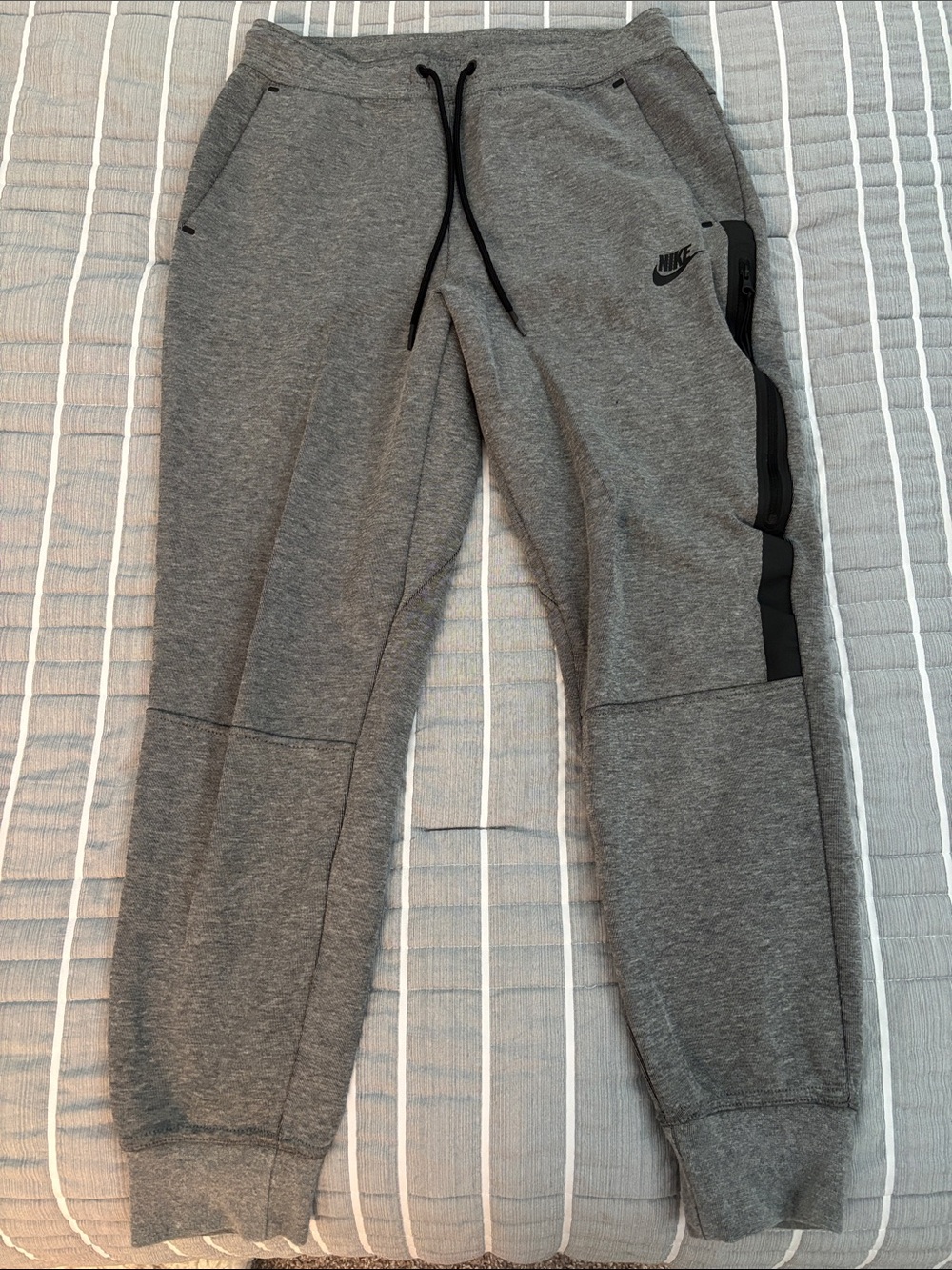 Nike Grey Heather Jogger Sweatpants with Black Accents